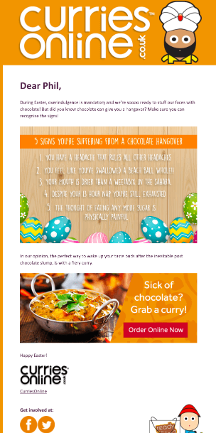 Easter email campaign inspiration - Curries Online