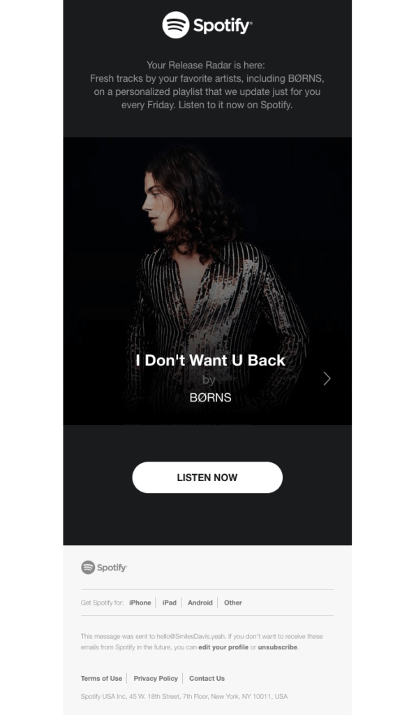 Email Personalization - Spotify
