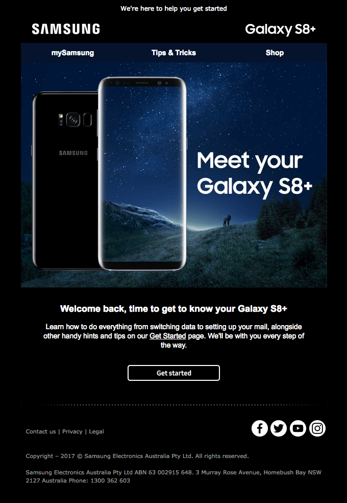 Samsung - Post-purchase email