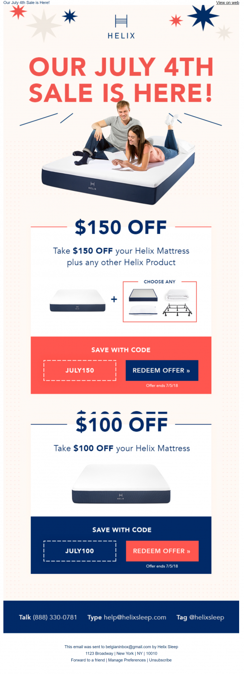 4th of July Sale – email 1 4th of July Sale - email 1