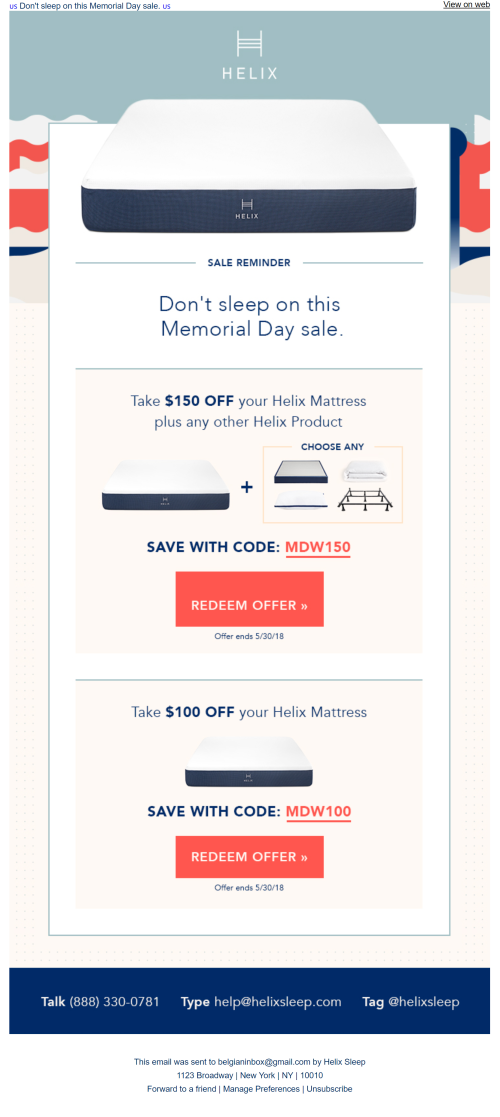 Memorial Day Sale - email 3