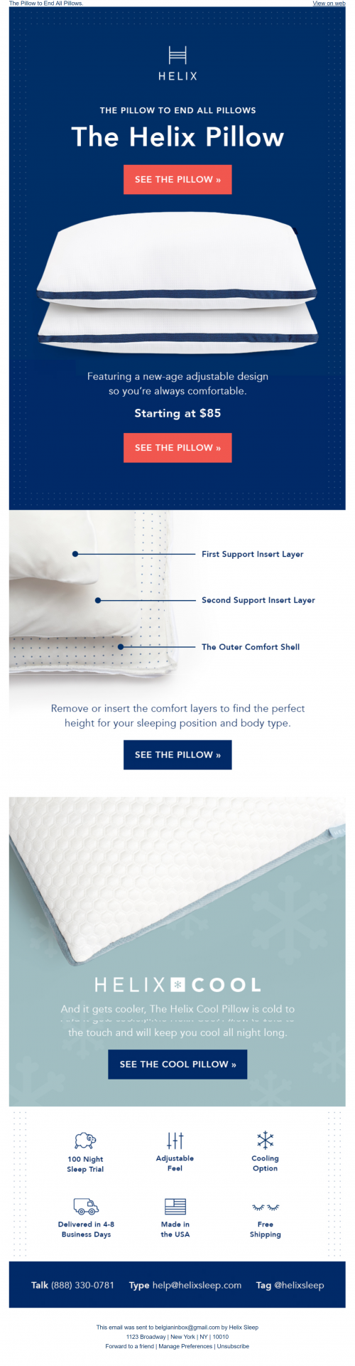 Product launch email – Pillow Product launch email - Pillow
