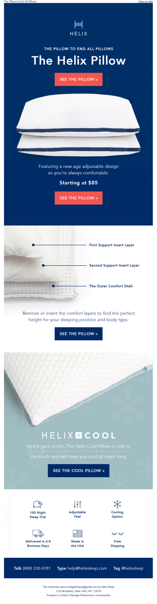 Product launch email – Pillow Product launch email - Pillow