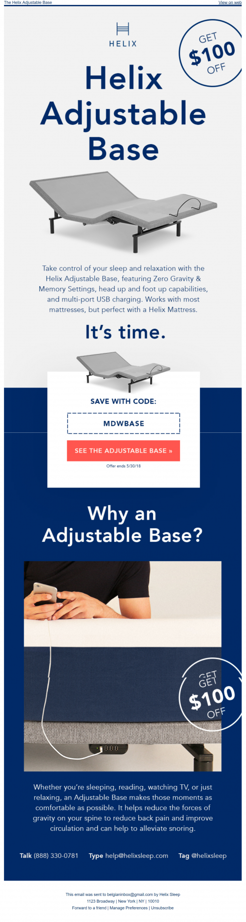 Product launch email – Adjustable base Product launch email - Adjustable base