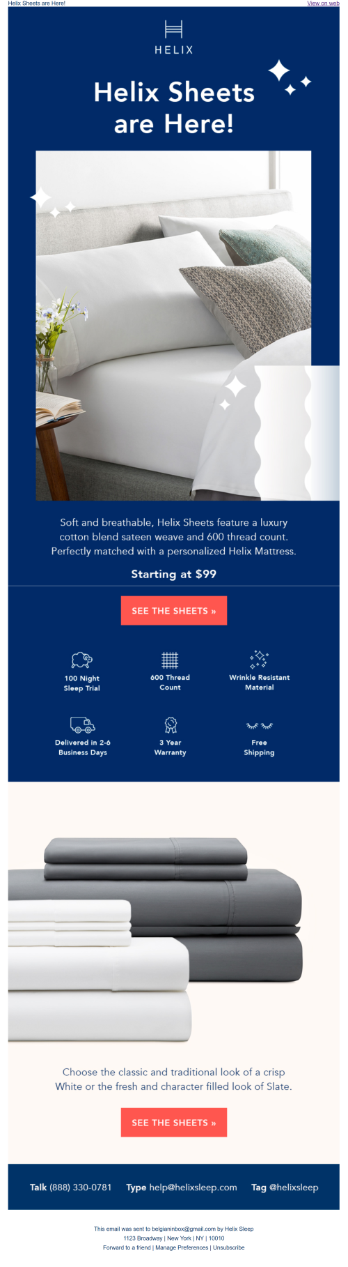 Product launch email – Sheets Product launch email - Sheets
